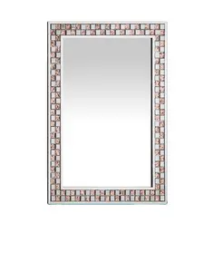 Moderno personalizable buena calidad diseñador material de vidrio decoración espejo de pared para el baño