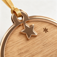 Ornements de Noël personnalisés en acrylique miroir et bois en forme de cerf – Décorations élégantes pour sapin de Noël, fête, maison, cadeau – Durables