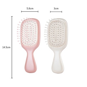 Cepillo de Pelo Pequeño y Portátil con Cerdas de Jabalí y Logotipo Personalizado para Viaje Masaje del Cuero Cabelludo Peinado en Húmedo y Seco Peine Cuadrado con Cojín de Aire - Product Image 2