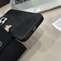 Étui de téléphone en cuir noir à motif litchi simple pour iPhone 17 Pro Max 16 15 14 Pro Max 11 13 Premium