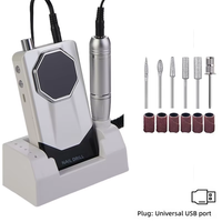 Perceuse à ongles professionnelle portable, moteur sans balais 35 000 tr/min, rechargeable, fonctions de polissage et de retrait de gel