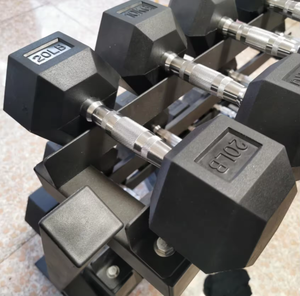 Hot Selling 20KG <strong>25KG</strong> Rubber Coated Weights Hex <strong>Dumbells</strong> Sets Mancuernas Hexagonales Dumbbell Set - Product Image 5