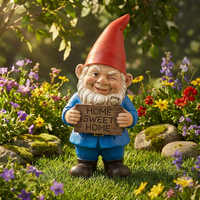 Statue de gnome de jardin personnalisée en résine, décor de pelouse extérieur, figurine amusante peinte à la main, ornement de jardin, sculpture paysagère pour patio
