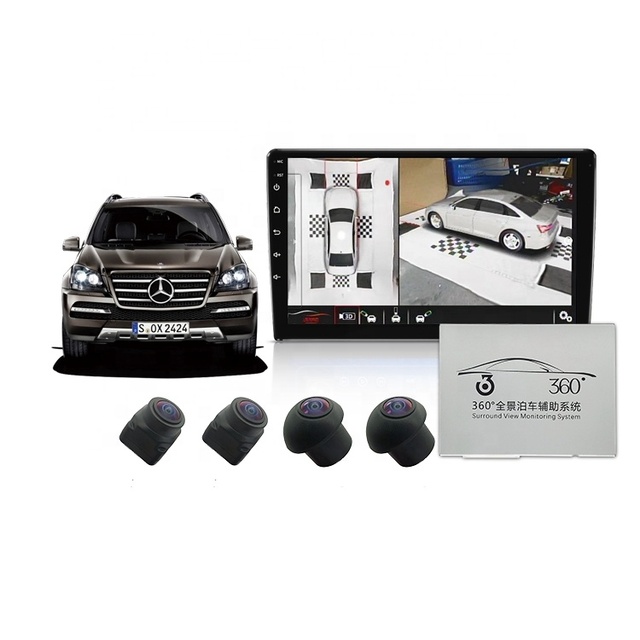 360 Degree AHD 1080P Car Camera System with Panoramic View, Front Left Right Side Cameras for Car Radio Screen