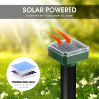 4er-Pack ABS Solar-Tierabwehrgerät für den Außenbereich - OEM-Marke Modell APH-SUAR01 für Katzen, Hunde, Eichhörnchen, Rehe 6*6*25cm 4,5V 16-60Hz