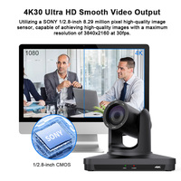 Kamera PTZ 4K 12X Optical Zoom, PoE USB3.0 HDMI Kamera Ruang Konferensi Video, Siaran Langsung untuk Ibadah Gereja dan Pendidikan