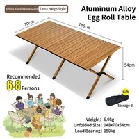 Table de camping pliable en aluminium, légère et portable, avec sac de transport pour barbecue en plein air, plage