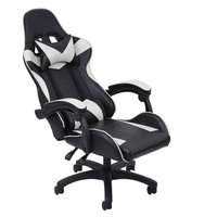 Chaises de salle de jeux Anji, chaise de jeu personnalisée avec logo, repose-pieds pivotant, meilleure chaise de jeu pour PC, chaise de jeu blanche avec bureau