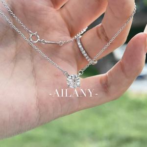 HPHT/CVD 실험실 재배 다이아몬드 클래식 포프롱 세팅 여성용 플래티넘 목걸이 브릴리언트 컷 IGI 인증 9K/<span class=keywords><strong>14K</strong></span>/18K 골드 - Product Image 2