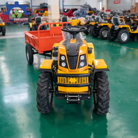 Tracteur compact 4x4 18 CV 6 vitesses Transmission 4F+2R Remorque de chargement Démarrage pratique Tracteur pour zones isolées sans électricité