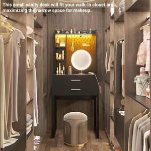 Modern minimalist style <b>dressing</b> <b>table</b>/bedside <b>table</b> <b>with</b> integrated corner <b>storage</b> cabinet/drawer and pegboard for small - Product Image 2