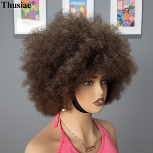 Perruques brésiliennes en cheveux Remy bouclés afro kinky, avec dentelle frontale transparente, pour femmes noires - Vente en gros - Product Image 2