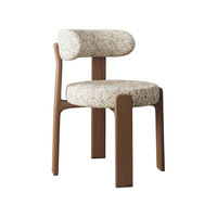Chaise de salle à manger en bois massif, design moderne et minimaliste, forme citrouille sur mesure pour villa de luxe