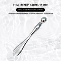 Bâtonnet de massage oculaire double usage en métal, applicateur de crème et d'huile essentielle, anti-âge, anti-cernes, outil de beauté