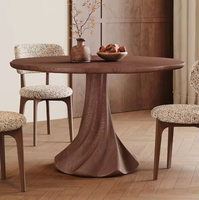 Table à manger ronde en bois massif moderne, compacte, minimaliste, artistique, meubles de maison design