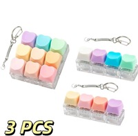 Porte-clés personnalisé transparent avec clavier LED, interrupteur mécanique, fidget clicker, vente en gros