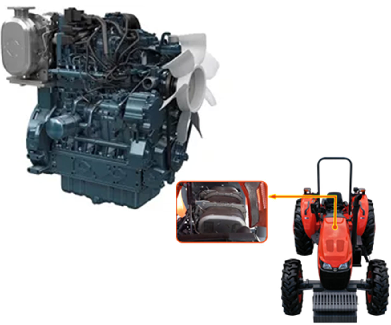 クボタ2気筒ディーゼルエンジンZ482水冷完全掘削機エンジン