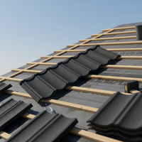 Tuile de Toiture en Acier Revêtue de Pierre Zinc-Aluminium pour Zones Côtières - Design Moderne, Résistante aux Fortes Pluies et au Vent, Longue Durée de Vie pour Hôtels et Temples