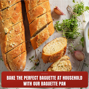 Poêle à baguette antiadhésive pour la cuisson du pain français et 2 pains Baguettes Plateau de boulangerie pour pain brun doré croustillant - Product Image 6