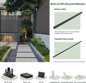 Valla <span class=keywords><strong>de</strong></span> privacidad <span class=keywords><strong>de</strong></span> 6 pies con 1 poste para exteriores, pantalla <span class=keywords><strong>de</strong></span> barrera decorativa para jardín, patio, césped - Product Image 4