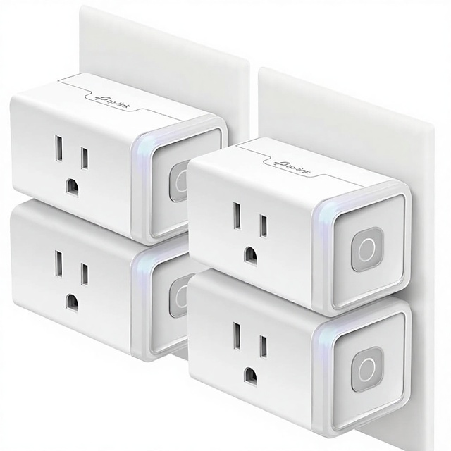 Kasa Smart Plug HS103P4 Smart Home Wi-Fi Works Alexa Echo Google Home IFTTT No Hub Required 15 Amp for for 4-Pack White