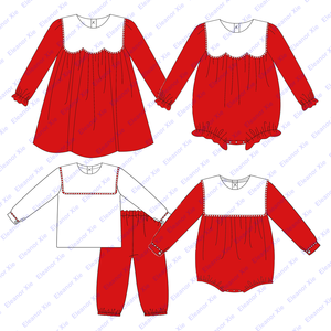 2025 Día de San Valentín algodón rojo niños pequeños conjuntos de ropa de manga larga hermano a juego niños ropa 6-12 AÑOS NIÑOS pantalón conjunto - Product Image 1