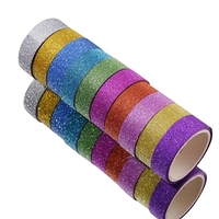 Ruban adhésif wasabi personnalisé avec paillettes brillantes, 15 mm * 3 mètres, activé par l'eau, haute performance, pour masquage décoratif