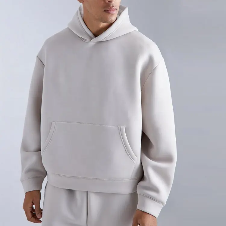 Fabricant de sweats à capuche personnalisés pour hommes Plain Thick 500/400gsm Boxy Blank Cotton Oversized Fleece Heavyweight Cropped Hoodie