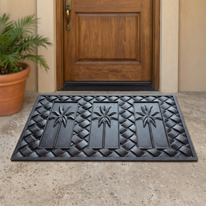 Alfombra de Plástico Trenzado con Diseño de Palmera, Fabricada a Máquina, Rectangular, Antideslizante, Lavable, Duradera, Ecológica, de Color Sólido, HDPE - Product Image 3