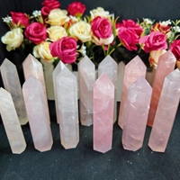 Hochwertige natürliche rosa Rosenquarz Obelisk Heil kristall Abschluss punkte Steinturm Zauberstäbe Fengshui