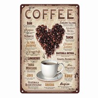 Coffee Lover Christ propose des enseignes murales en métal Art Déco personnalisées pour les amateurs de café, pour tous partout dans le monde, 8x12 pouces