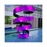 Écran LED flexible couleur pleine PushunLED, moniteur LED incurvé, mur vidéo intérieur P1.538, panneau publicitaire haute luminosité, graphiques