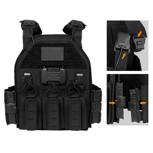 Nuovo Arrivo Gilet Tattico Russo in Nylon 1000D Nero Solido Leggero Gilet Tattico Personalizzato Porta Piastre con Tasca <span class=keywords><strong>MOLLE</strong></span> - Product Image 1