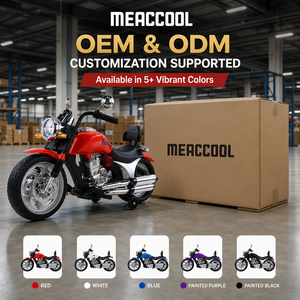 Moto électrique rouge classique pour enfants, style chopper, avec double échappement, homologuée <span class=keywords><strong>CPC</strong></span> - Product Image 4