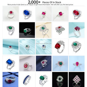 新到货纯银女士阿什切切割实验室培育帕拉伊巴碧玺和莫桑石戒指镀铑镶石 - Product Image 4