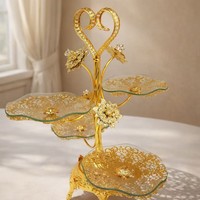 Plateau à fruits en fer forgé à quatre compartiments, style européen et américain haut de gamme, créatif, luxe léger, ornements de table basse, fait main, moderne