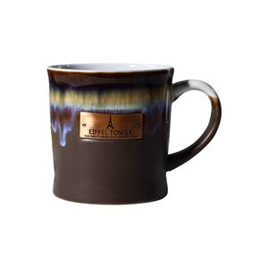 Simple <span class=keywords><strong>Paris</strong></span> Tower métal cuivre tasse en céramique tasses à café européennes porcelaine grande capacité bureau maison - Product Image 1