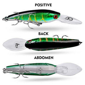Leurre flottant crankbait 90 mm 8,3 g 10 couleurs avec hameçons triples oscillants pour la pêche au bar, au poisson-chat en rivière et en mer - Leurre minnow en ABS - Product Image 3