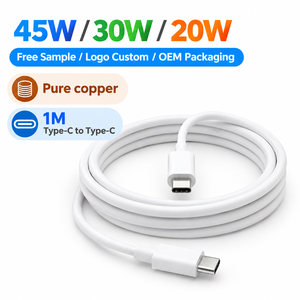 Câble de charge rapide PD 45W, câble USB Type-C en cuivre pur, 1M, cordon de données en cuivre pur pour téléphone portable, câble de charge rapide Type-C - Product Image 1