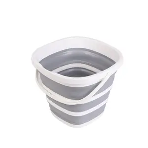 Factory Stocked 10L capacity household collapsible silicone bucket portable bucket for finishing