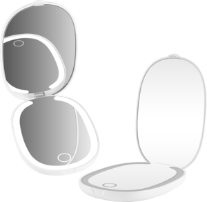 हम गोदाम ड्रॉपशीपिंग फोल्डिंग स्टेलेस डिमिंग सफेद छोटे मेकअप पॉकेट मिरर के साथ सफेद छोटे मेकअप पॉकेट मिरर के साथ - Product Image 2