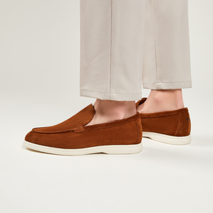 En Çok Satan Hakiki Deri Koyun Süet Loafer Ayakkabı Erkekler için Moda Kadife Günlük Ayakkabılar Sivri Burun - Product Image 5