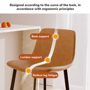 Tabourets de bar modernes à hauteur de comptoir Sièges rembourrés élégants Pieds en métal noir <span class=keywords><strong>pour</strong></span> la maison Bar Hôtel Dîner <span class=keywords><strong>Petit</strong></span>-déjeuner - Product Image 2