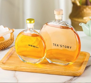 Bán Buôn <span class=keywords><strong>100</strong></span> Ml 250 Ml 500 Ml Frosted Rõ Ràng Phẳng Mận Nước Ép Trái Cây Nước Đá Rượu Vang Chai Thủy Tinh Whiskey Decanter Với Nút Chai - Product Image 3