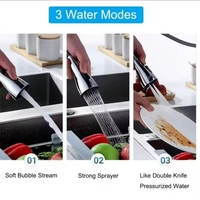 Accessoire de robinet de cuisine de petite taille Double mise au rebut à trois vitesses pressurisé pommeau de douche universel anti-éclaboussures salle de bain moderne