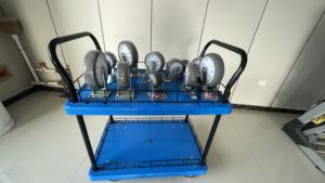 Silent Blue 4-Wheel Multicapa Logística Carro de mano Plataforma de plástico Carro de mano Camión de mano - Product Image 3