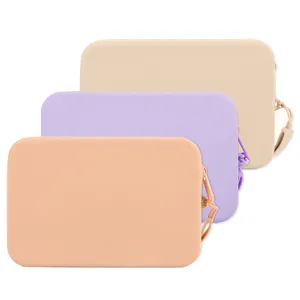 Youngshen New Arrival Silicone Clutch Key Money Bags Ladies Wallet Plain Storage Bag Cosmetic Kit Pouch Toiletry Bag Pouch