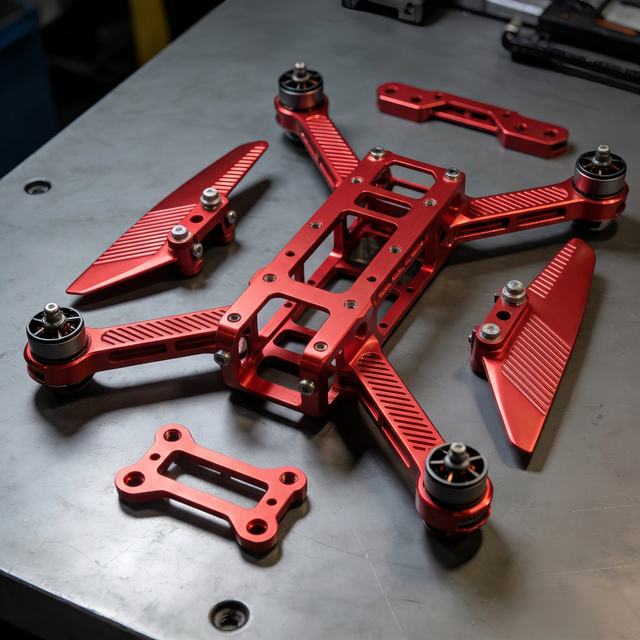High Precision Cnc Machining Uav Aluminum Parts Custom Drone Components Rapid Prototyping Anodizing Aviation Grade Material
