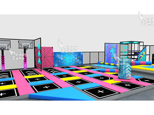Arena Interattiva Multifunzione Personalizzata per Bambini con Struttura per <span class=keywords><strong>Arrampicata</strong></span> e Scivolo, Attrezzatura Commerciale per Parco Trampolini al Coperto - Product Image 2