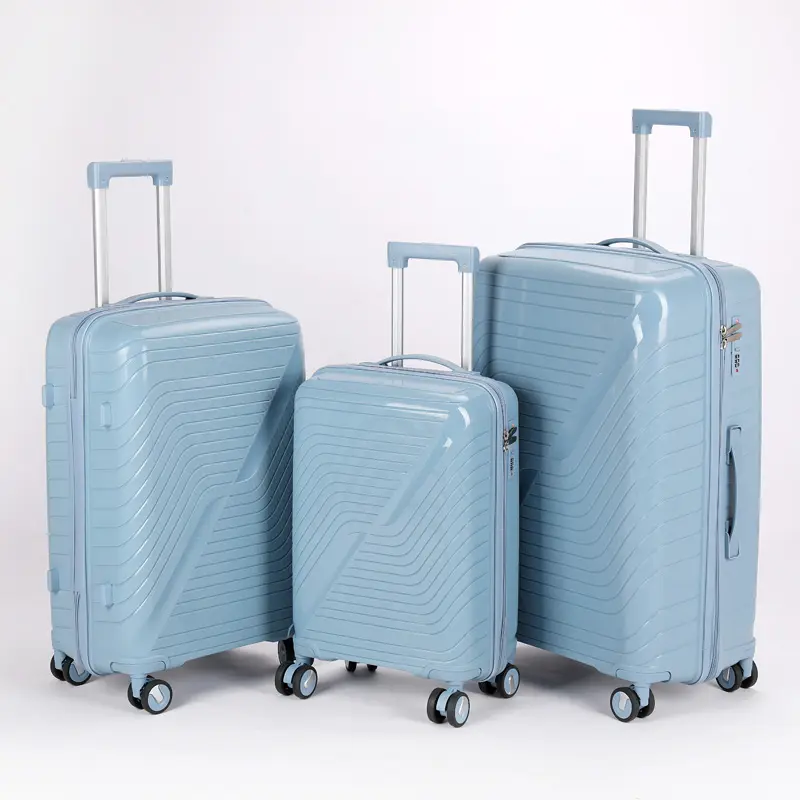 14 20 24 28 بوصة حقيبة سفر تروللي PP قشرة صلبة 3 طقم أمتعة للاستخدام أثناء السفر